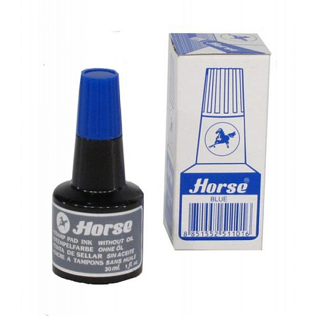 Краска штемпельная синяя 30ml Horse (мастика )